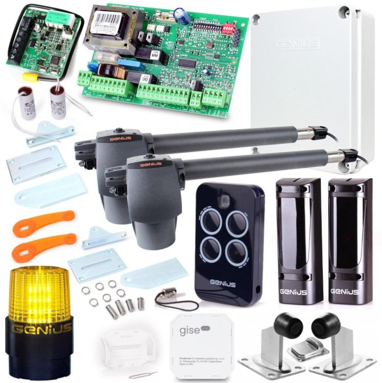 Zestaw Genius G-Bat 400 do bram 8m dwuskrzydłowych (lampa + stopka + odboje + moduł Wi-Fi)-1660006