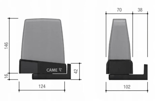 Lampa ostrzegawcza CAME KRX1FXSW BIAŁA 24/230V (806LA-0020)-1867645