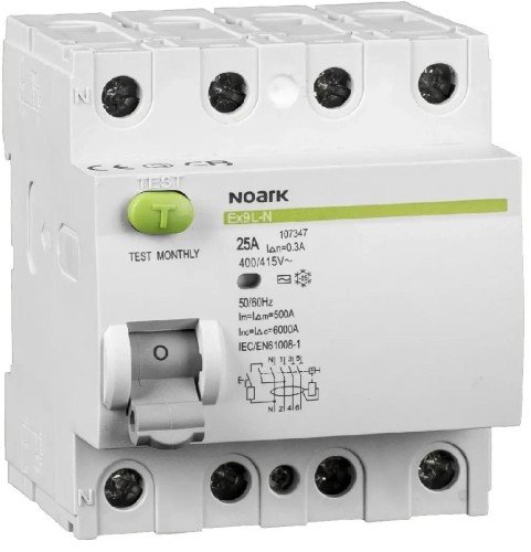 WYŁĄCZNIK RÓŻNICOWOPRĄDOWY, 6 KA, 40A, 30MA, 4P TYP AC EX9L-N Noark 108332-1769420