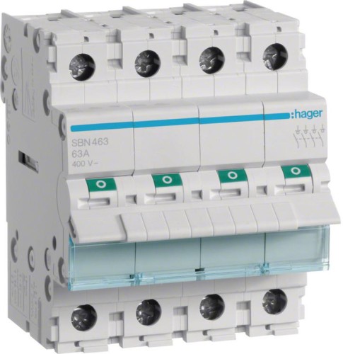 Modułowy rozłącznik izolacyjny 4P 63A 400VAC Hager SBN463-1885245
