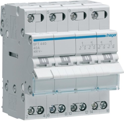 Modułowy przełącznik instalacyjny I-0-II  4P 40A 400VAC Hager SFT440-1885468