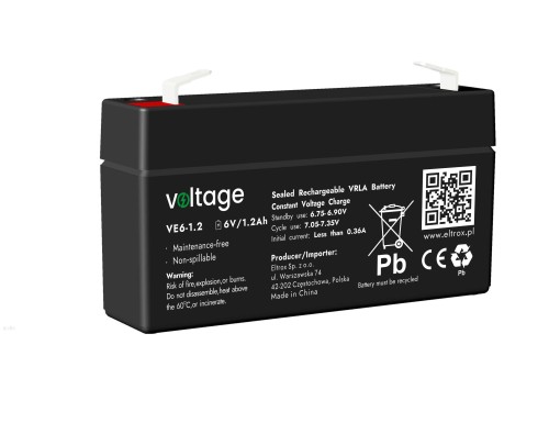 Akumulator AGM Voltage 6V 1,2Ah VE6-1.2 (Żywotność 6-9 lat)-1680793