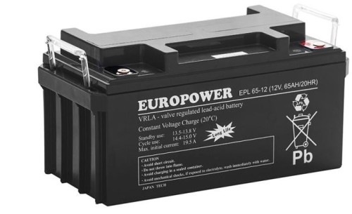 Akumulator AGM EUROPOWER serii EPL 12V 65Ah (Żywotność 15 lat)-1916576