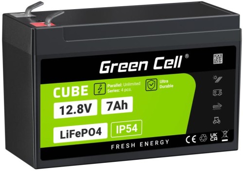 AKUMULATOR LITOWO-ŻELAZOWO-FOSFORANOWY LiFePO4 Green Cell Cube 12.8V 7Ah LFPGC12V7AH-1763288