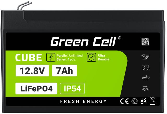AKUMULATOR LITOWO-ŻELAZOWO-FOSFORANOWY LiFePO4 Green Cell Cube 12.8V 7Ah LFPGC12V7AH-1763290