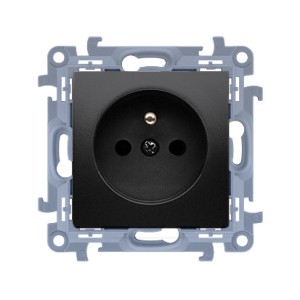 KONTAKT SIMON 10 MODUŁ CZARNY MAT GNIAZDO 1X Z/U Z PRZESŁONAMI SZYBKOZŁĄCZA 16A 250V-1953660