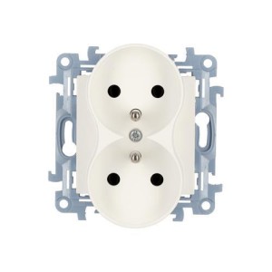 KONTAKT SIMON 10 MODUŁ BIAŁY GNIAZDO 2X Z/U Z PRZESŁONAMI ZACISKI ŚRUBOWE 16A 250V-1953664
