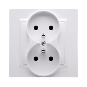 KONTAKT SIMON 10 BIAŁY GNIAZDO Z/U 2X ZACISKI ŚRUBOWE 16A 250V-1953668