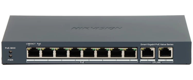 SWITCH POE DS-3E1510P-EI/M(B) 8-PORTOWY + 2X UPLINK Hikvision-1954584