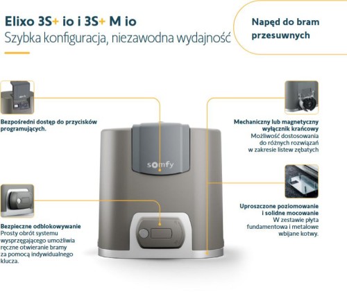 Zestaw Somfy Elixo 3S+ M IO Comfort Pack do 600kg bram przesuwnych-1951888