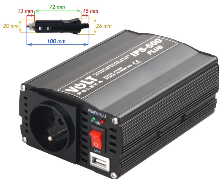 PRZETWORNICA VOLT POLSKA IPS-500 PLUS 24V / 230V 350/500 W-1891448