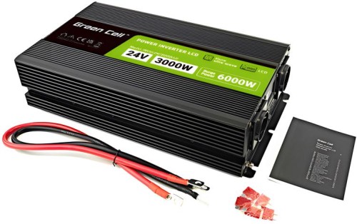 PRZETWORNICA NAPIĘCIA Green Cell PowerInverter LCD 24V / 230V 3000/6000W CZYSTA SINUSOIDA-1844820