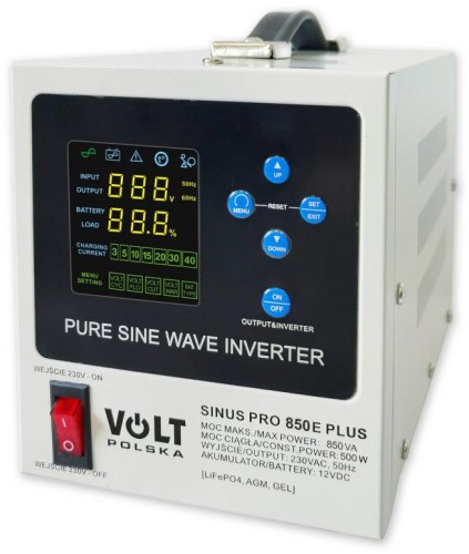 Przetwornica VOLT POLSKA SINUSPRO 850E PLUS 2/230V (500/850W) [AGM, GEL, LiFePO4]-1885611