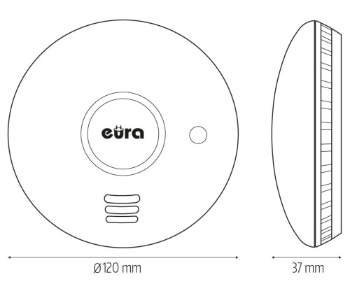 BEZPRZEWODOWA CZUJKA DYMU I CIEPŁA SD-72A2-TY Wi-Fi, Tuya Smart EURA-1884374