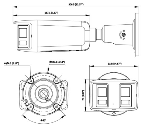 KAMERA IP DS-2CD2T127G3P-LIS2UY/SL(180°) PANORAMICZNA AcuSense - 16Mpx 2x 2.8mm Hikvision-1984937