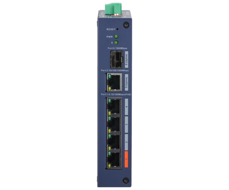 SWITCH PRZEMYSŁOWY POE CHS4106-4ET-60 4-PORTOWY + 1X UPLINK + 1X SFP DAHUA-1869019