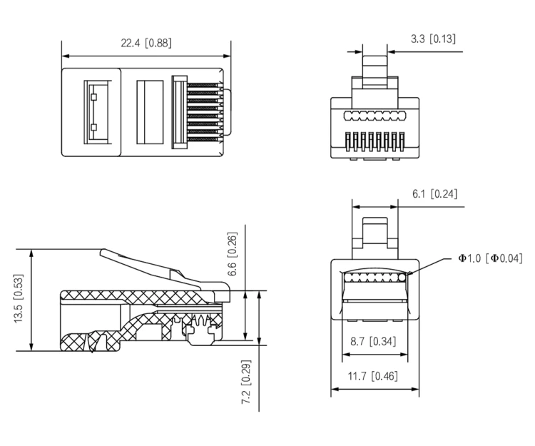 WTYK MODULARNY PRZELOTOWY PFM976-531-PT TYP EZ 100SZT. DAHUA-1884235