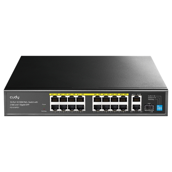 SWITCH POE FS1018PS1 16-PORTOWY + 2X UPLINK + 1X SFP CUDY-1790517
