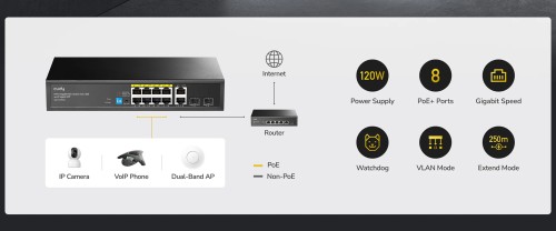 SWITCH POE GS1010PS2 8-PORTOWY + 2X UPLINK + 2X SFP CUDY-1937909