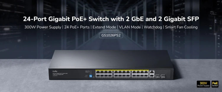 SWITCH POE GS1026PS2 24-PORTOWY + 2X UPLINK + 2X SFP CUDY-1937886