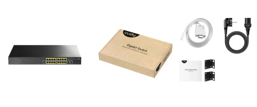 SWITCH POE GS2018PS2-200W 16-PORTOWY + 2X UPLINK + 2X SFP CUDY-1938041