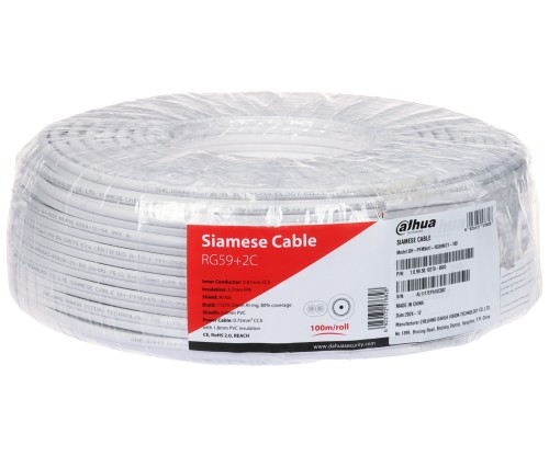 KABEL CCTV PFM941I-RG59N/21-100-WHITE RG59 + 2 x 0.75 mm2 DAHUA-1868928