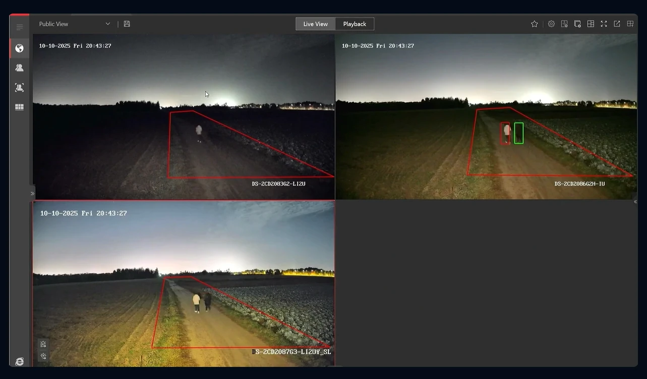 Szumy i rozmycie obrazu w kamerze 8Mpx przy słabym oświetleniu