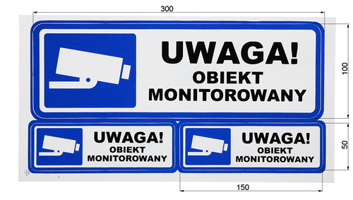 Naklejka informacyjna - obiekt monitorowany