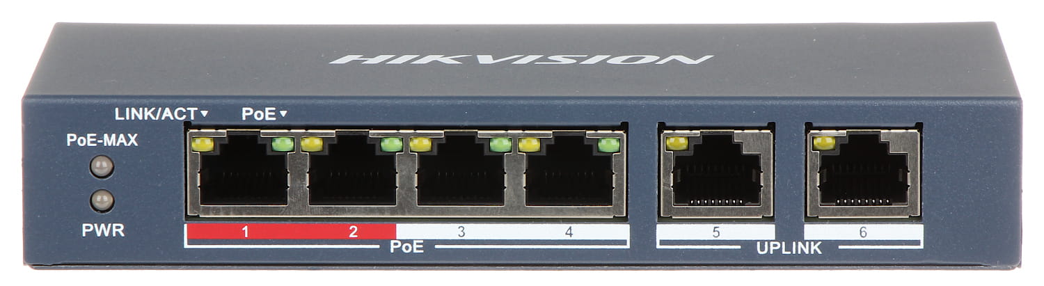 Switch PoE DS-3E0106P-E/M 6-PORTOWY Hikvision-1158108