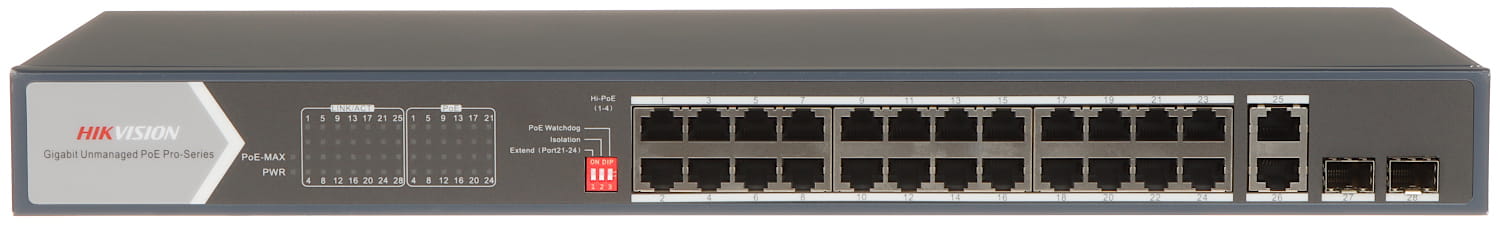 SWITCH POE DS-3E0528HP-E 24-PORTOWY SFP Hikvision-1199394