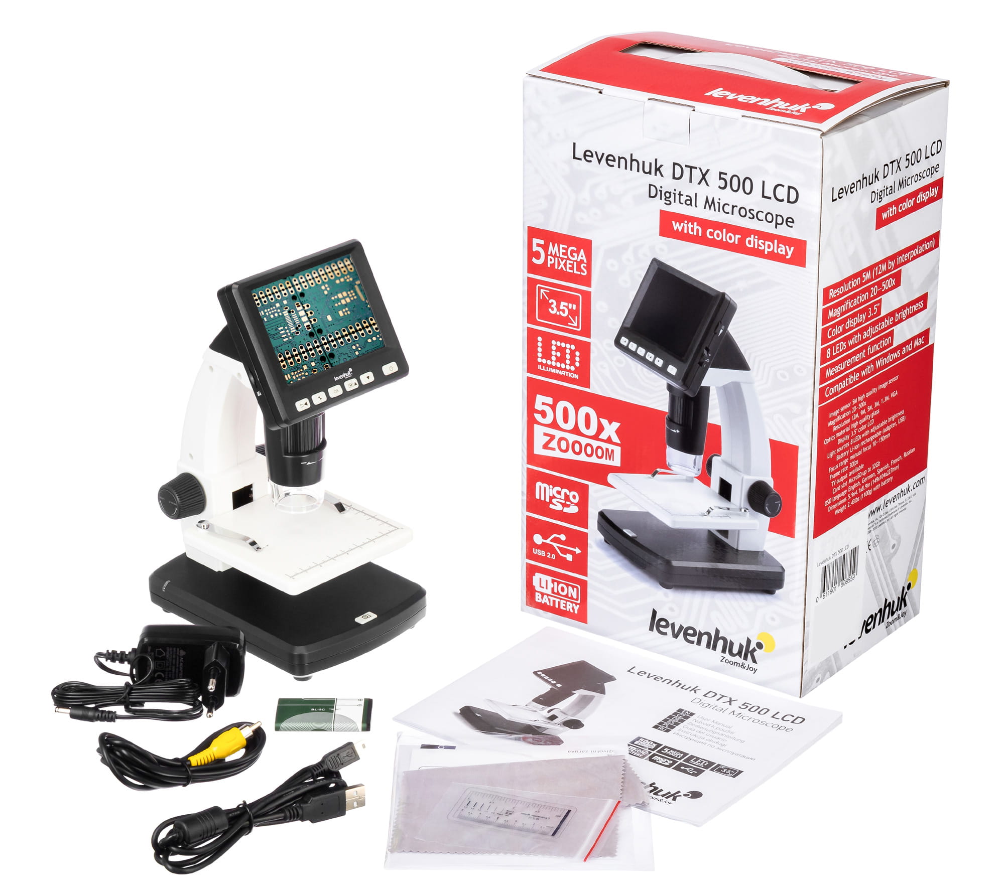 Mikroskop cyfrowy Levenhuk DTX 500 LCD-1434726