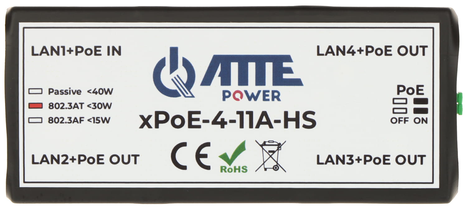 SWITCH POE, EXTENDER XPOE-4-11A-HS 4-PORTOWY ATTE-1329022