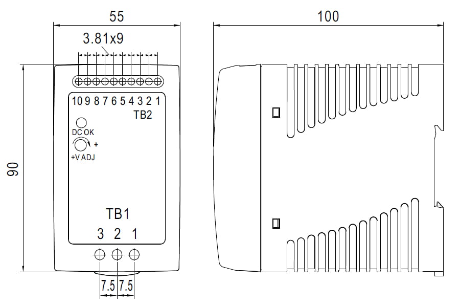 ZASILACZ BUFOROWY IMPULSOWY DRC-100A-1349225