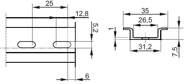 SZYNA MONTAŻOWA PERFOROWANA TS-35-1353597