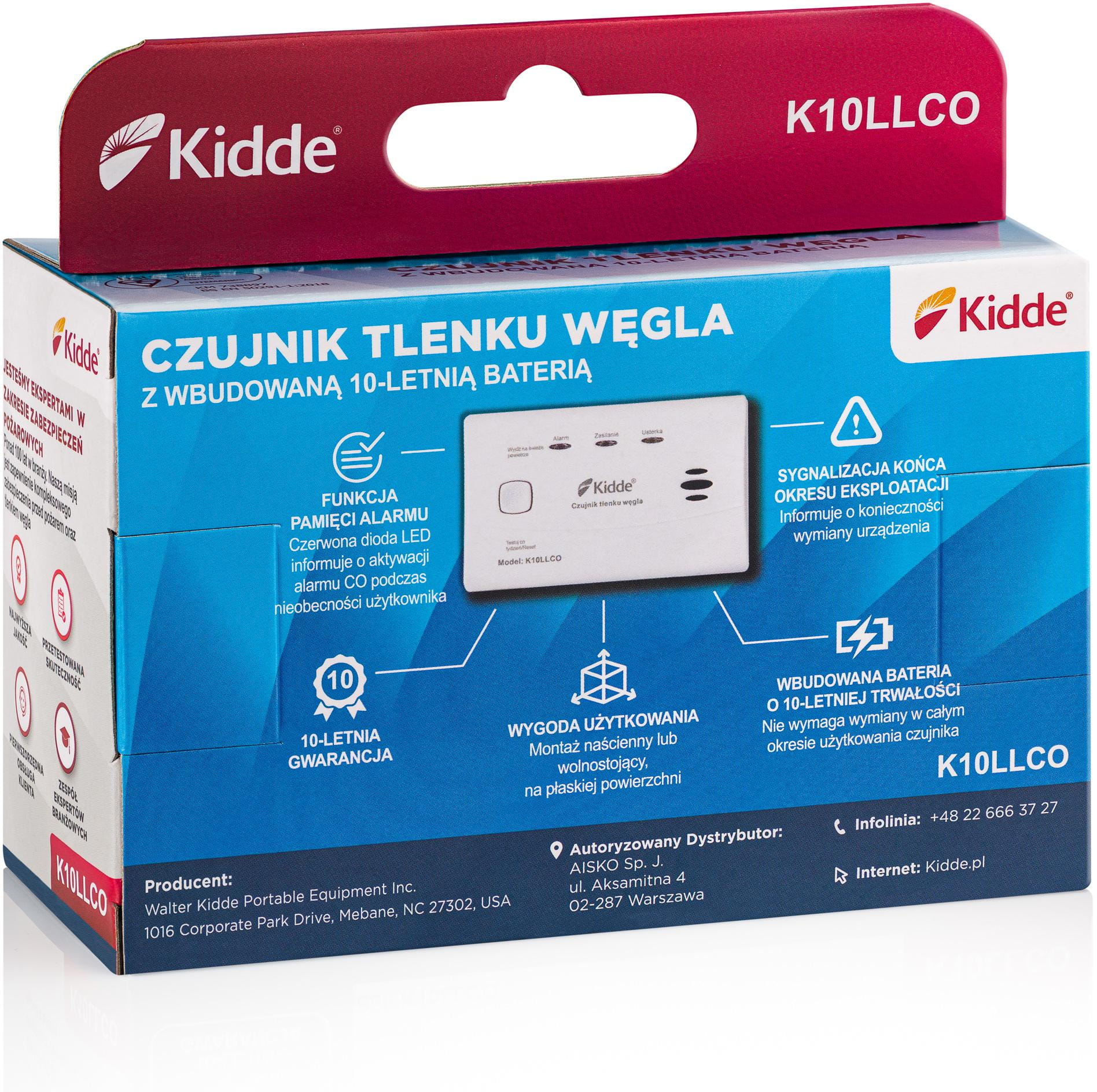 Czujnik czadu Kidde K10LLCO-1501015