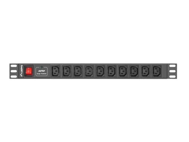 LISTWA ZASILAJĄCA RACK PDU 1U 10A 10X IEC C13 2M CZARNA C14 Lanberg-1511205