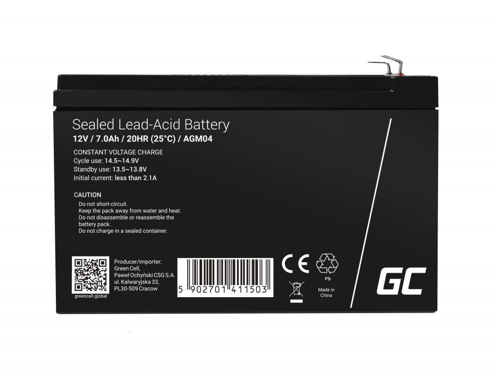 AKUMULATOR AGM Green Cell VRLA 12V 7Ah-1498407