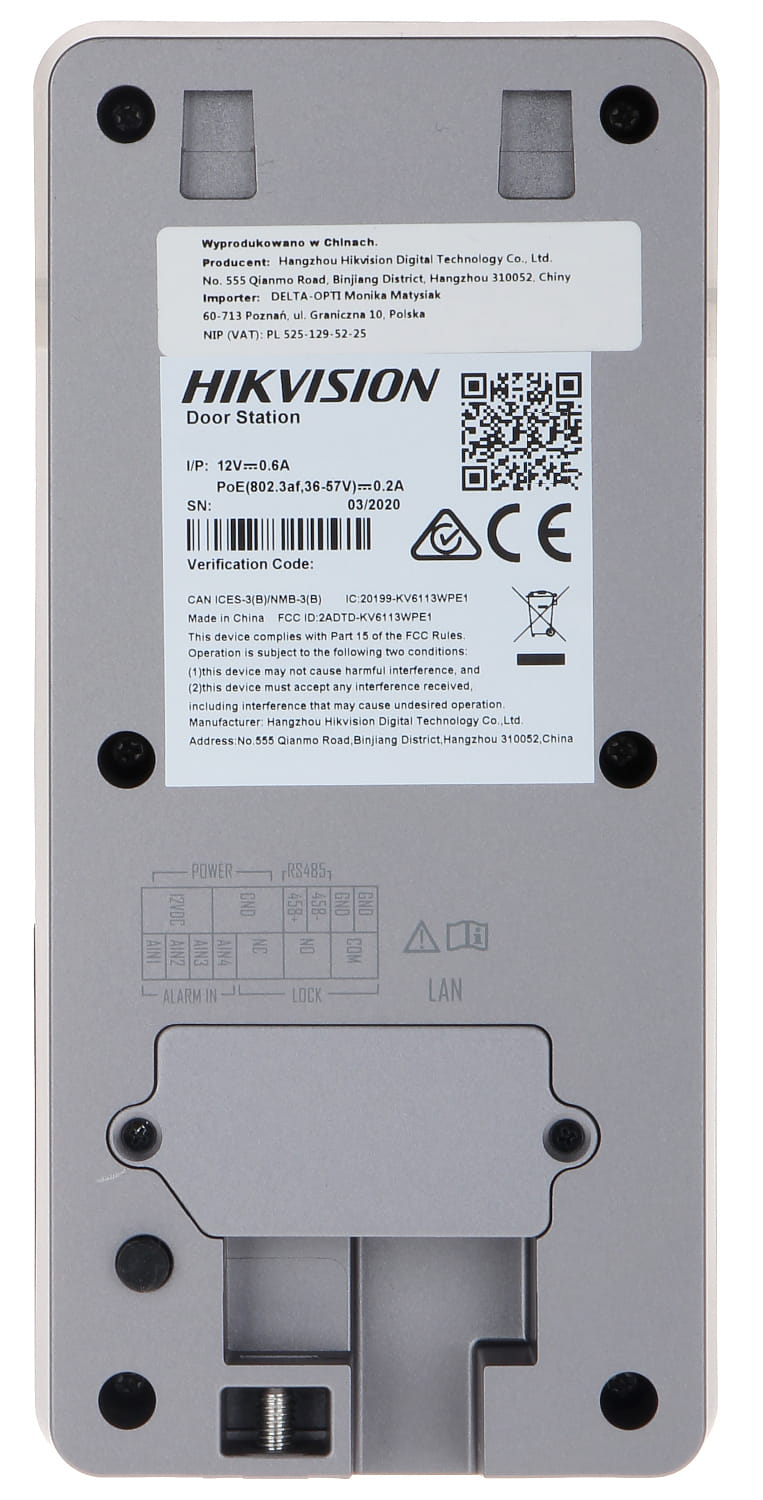 ZESTAW WIDEODOMOFONOWY DS-KIS603-P(C) Hikvision-1469466