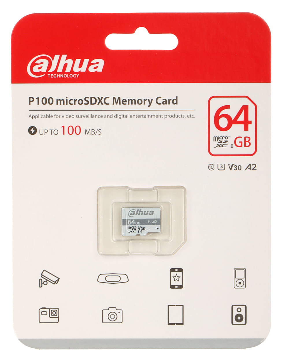 KARTA PAMIĘCI TF-P100/64GB microSD UHS-I, SDXC 64GB DAHUA-1545607