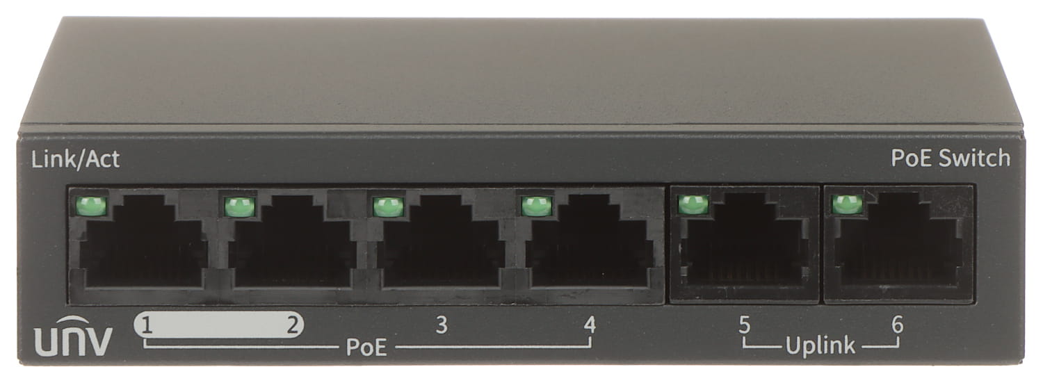 SWITCH POE NSW2020-6T-POE-IN 4-PORTOWY UNIVIEW-1469818