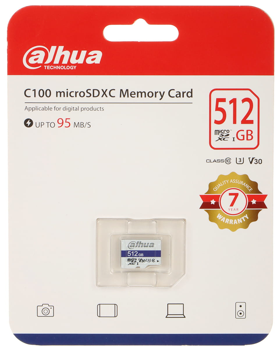 KARTA PAMIĘCI TF-C100/512GB microSD UHS-I, SDXC 512GB DAHUA-1612345