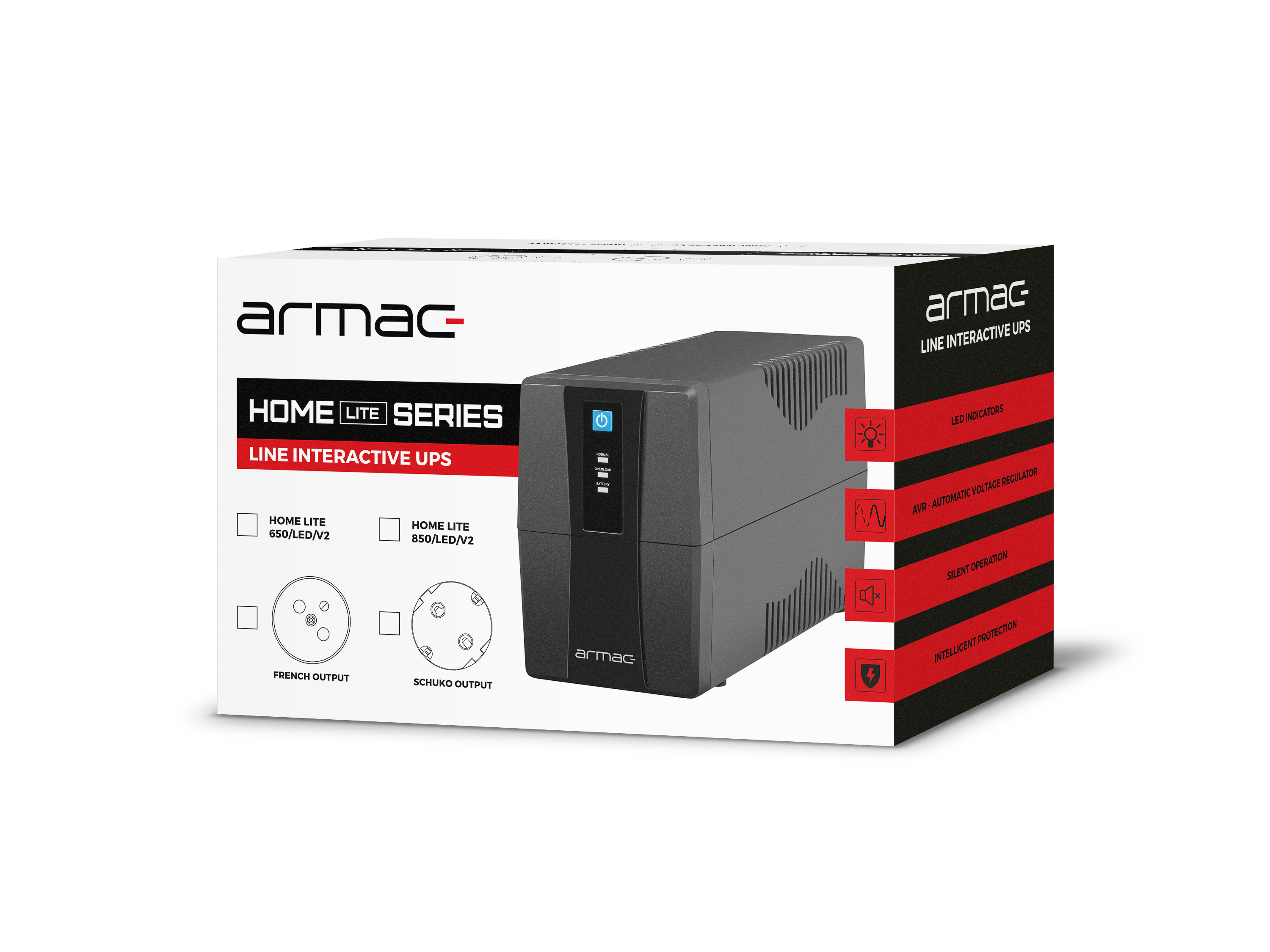 UPS ARMAC HOME LITE HL/650E/LED/V2 LINE-INTERACTIVE 650VA 2X 230V PL LED-1612085
