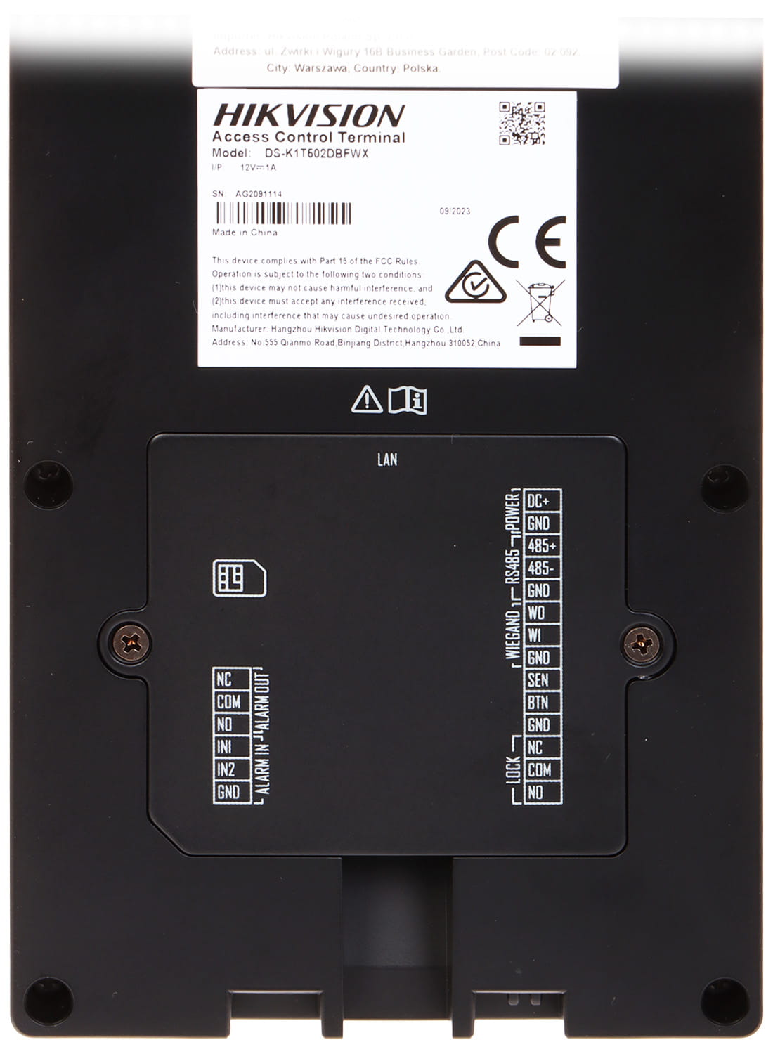 KONTROLER DOSTĘPU + RFID DS-K1T502DBFWX Hikvision-1672978