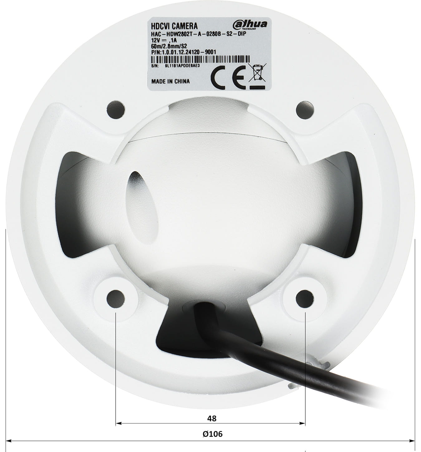 KAMERA AHD, HD-CVI, HD-TVI, PAL HAC-HDW2802T-A-0280B-S2-DIP - 8.3Mpx, 4K UHD 2.8mm DAHUA-1672573