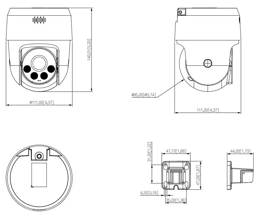 KAMERA IP SZYBKOOBROTOWA ZEWNĘTRZNA SD2A500NB-GNY-A-PV WizSense - 5Mpx 4mm DAHUA-1688517