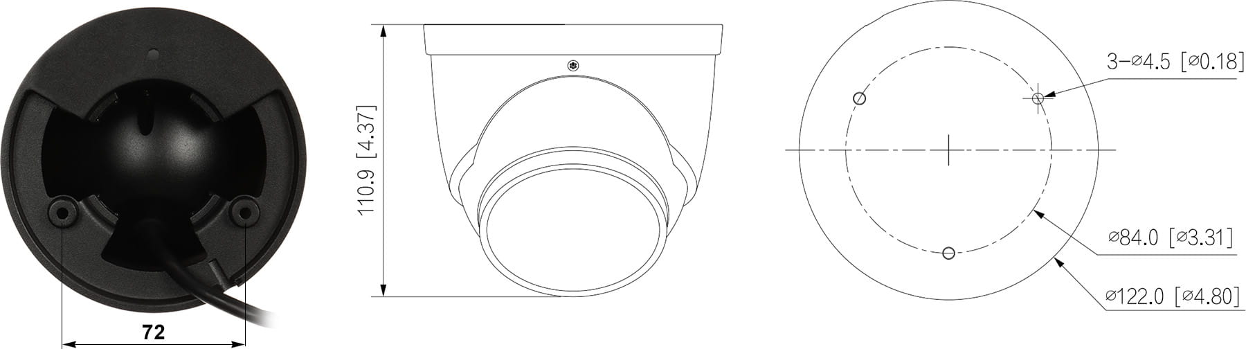 KAMERA IP IPC-HDW3849H-AS-PV-0280B-S5-BLACK TiOC Full-Color - 8.3Mpx 4K UHD 2.8mm DAHUA-1695742