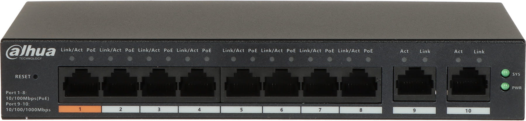 SWITCH POE CS4010-8ET-60 8-PORTOWY DAHUA-1700673