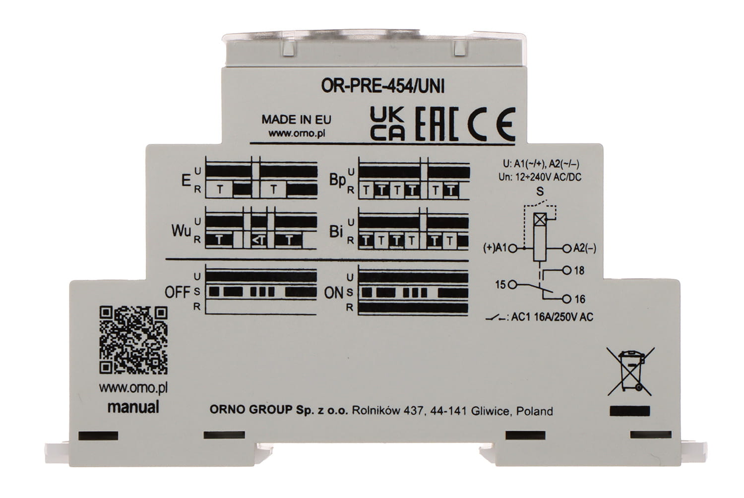 MODUŁ PRZEKAŹNIKA CZASOWEGO OR-PRE-454/UNI ORNO-1629299