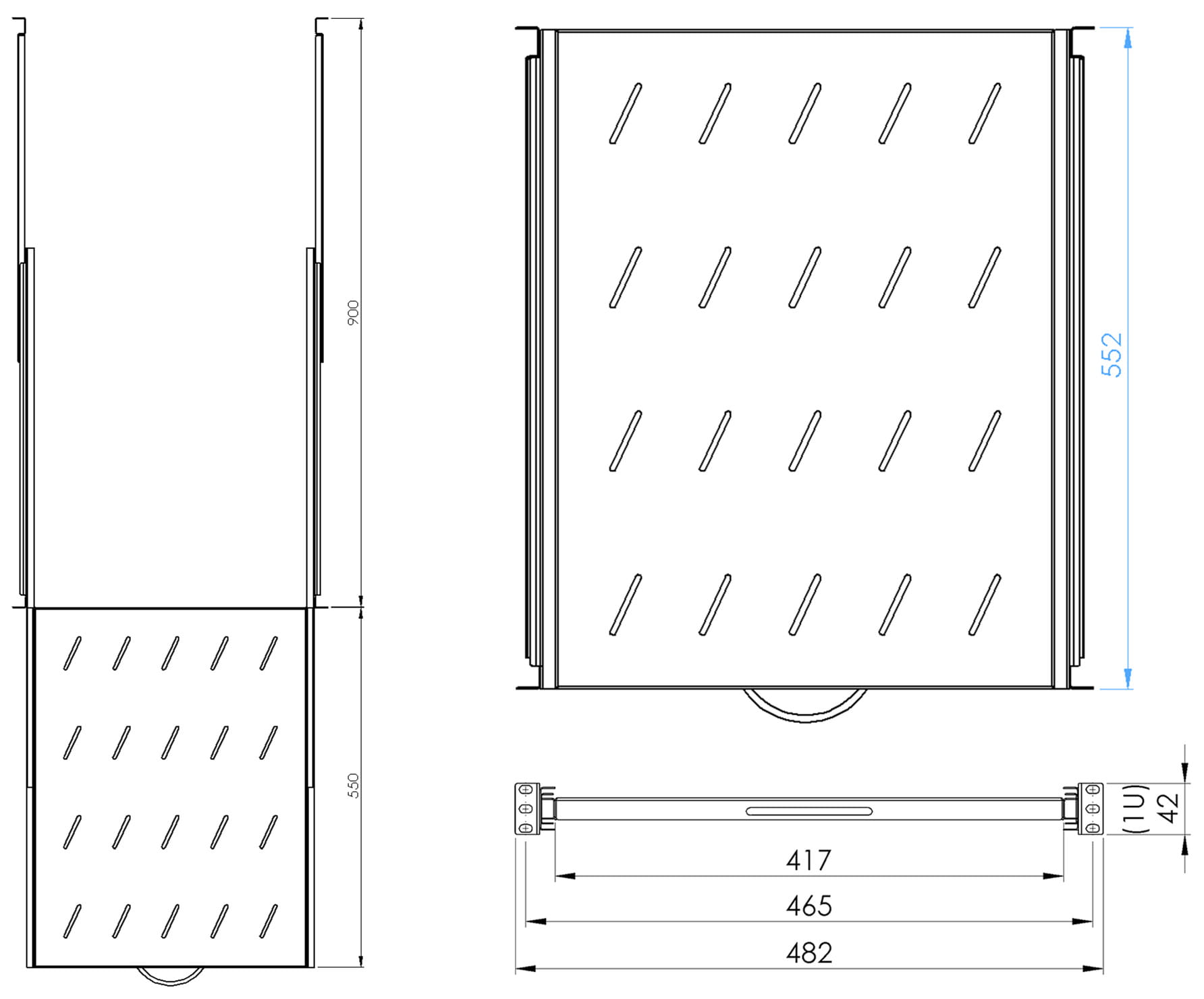 PÓŁKA WYSUWANA RSR19-1U-550B-1683756