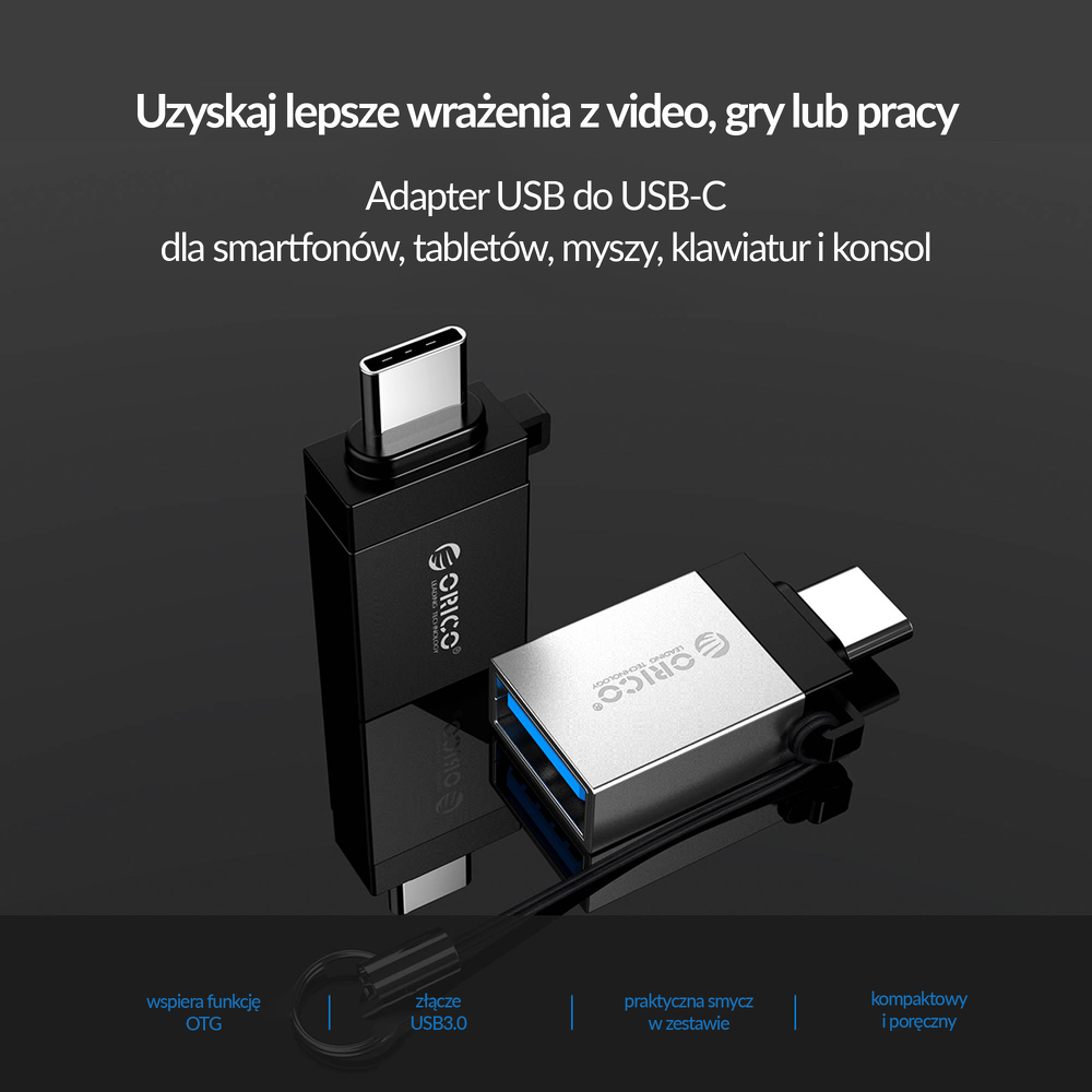Orico Adapter USB-C na USB-A 3.1 alu zawieszka-1634478